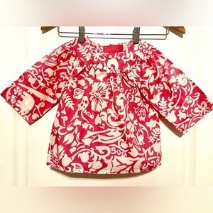 NWOT Lilly Pulitzer Shift Pink & White Floral Animal Print Top - Size 4
